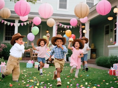 Pink Brown Paper Lanterns Decorative 12pcs Party Hanging Decorations for Western Cowgirl Party Birthday Retro Rodeo Party Supplies for Girls Baby Shower Western Room Decor - color: Hot Pink,pink,coffee,brown