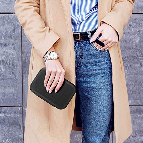Small Jewelry Box Storage Organizer Jewelry case Travel Jewelry Organizer - color: Black