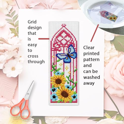 ORIGACH 6 Set Fairytale Castle Window Cross Stitch Bookmark Kit - style: Fairytale Castle Window