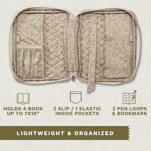 Bella Taylor Bible Cover, Quilted Bible Case, Khaki Patchwork - color: Khaki Patchwork, size: Large