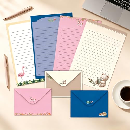 Sweet Cute Stationery Set, 92PCS Stationary Paper and Envelopes Set, 60 Writing Paper 30 Envelopes 2 Sticker Sheets, Vintage Stationery Sets for Letter Writing - style: sweet