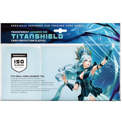 TitanShield Small Card Sleeves, Transparent Clear, Fits Yu-Gi-Oh - color: Clear