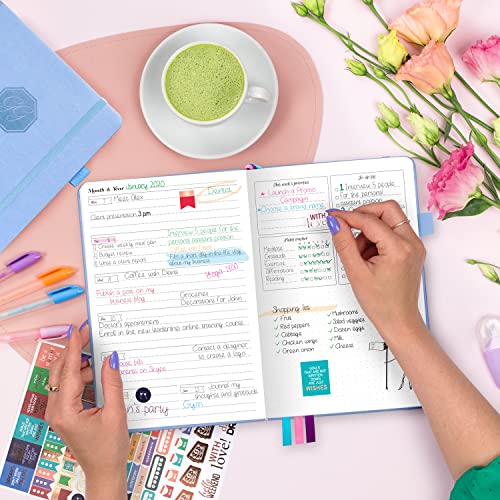 GoGirl Planner for Women, Undated Weekly Agenda Journal, Light Blue - color: Light Blue, size: A5 (5.8'' x 8.3'')