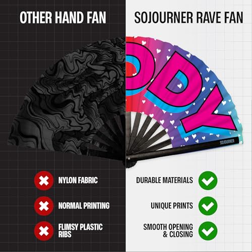 SoJourner Folding Rave Fan, Daddy - color: Daddy