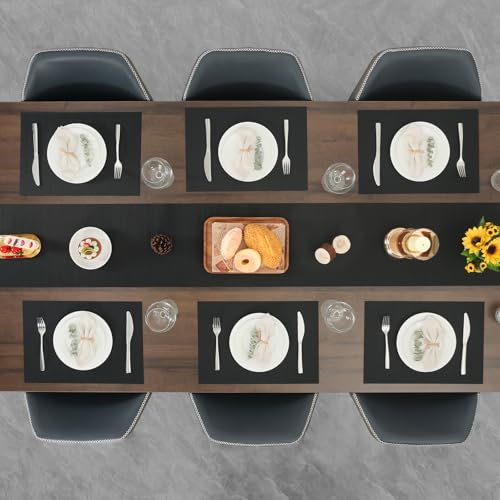 Myir JUN Placemats Set of 10 Kitchen and Dining Table Placemats - color: Black, size: Set of 10