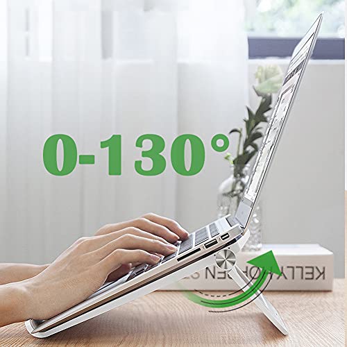 Laptop Stand for Desk Stable Foldable Adjustable Multi-Angle Desktop Holder - color: black