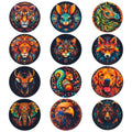 Trillionn 12 Pack Felt Cup Coasters for Drink, Absorbent Coasters for Coffee, Animal Pattern Design - color: Animal