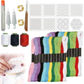 Ujukoxc 66-Piece Embroidery Set for Traditional Japanese Stitching, Sashiko Kit with Sashiko Thread and Sashiko Stencil,Includes Sashiko Needles and Sashiko Template for Fabric Art Projects