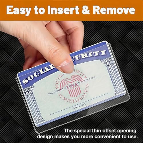 10 Pcs Social Security Card Protector Sleeves, Ultra Clear & Durable Waterproof SSN/New Medicare/Credit Card Holder, Soft ID/Debit/Credit/Index Card Storage Sleeves
