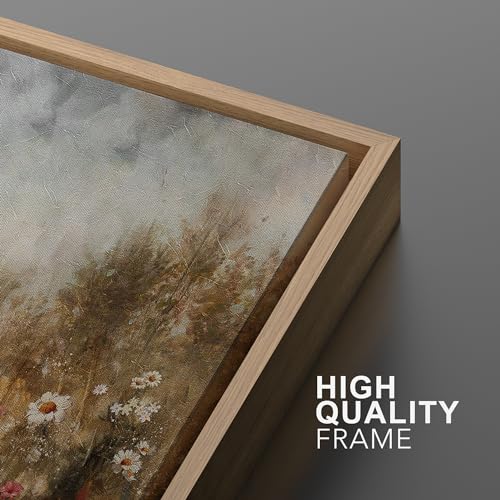 MUDECOR Framed Canvas Print Wall Art Vintage Pastoral Landscape with a Path Rustic Countryside Illustrations Fine Art Decorative Zen Multicolor Country/Farmhouse Retro for Bedroom - 24"x36" Natural - color: A03-2404-irs13, size: 36"L x 24"W