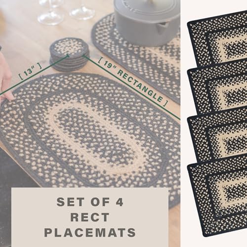 Homespice Manchester Jute Braided Placemats, Rect 13x19 Set of 4 - color: Manchester