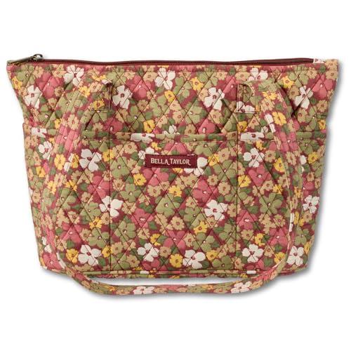 Bella Taylor Small Tote, Quilted Shoulder Bag for Women - color: Autumn Garden