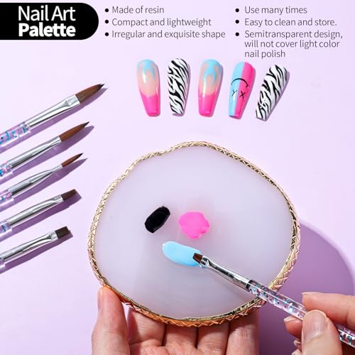 FANDAMEI Nail Art Pens, Nail Art Tools, Nail Design Tools, Nail Stuff - color: Transparent Glitter
