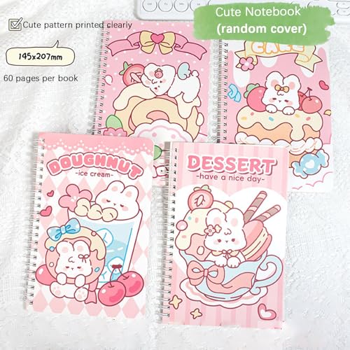 58PCS Cute Rabbit School Supplies Set Kawaii Stationery Kit Back to School, Including Notebook,Gel Pens,Pencil Case,Stickers,Festival Holiday Birthday Party Favors Easter Basket Stuffers