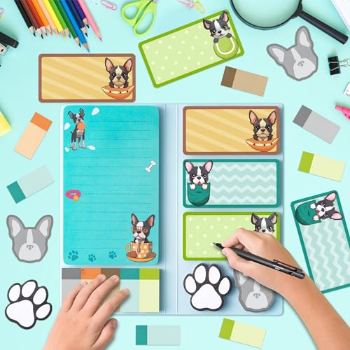 Xqumoi I Just Really Like Boston Terrier Sticky Notes Set, 550 Sheets, Cute Boston Terrier Self-Stick Notes Pads Animal Divider Tabs Bundle Writing Memo Pads Page Marker Back to School Office Supplies - color: 1pack-boston Terrier