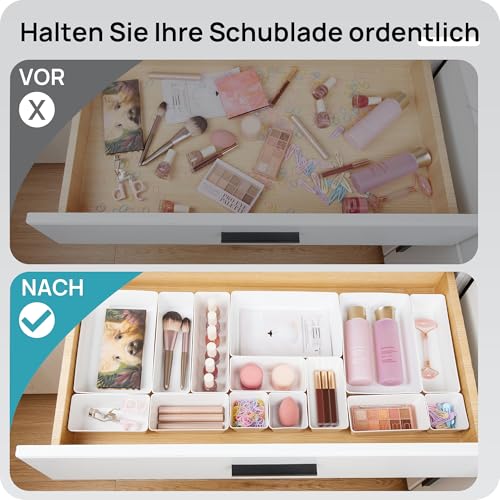 Vtopmart 25 Pack Plastic Drawer Organizers with Non-slip Rubber Pads - color: White