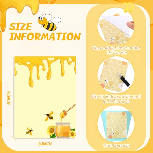 Chiisong 12 Pcs Bee Sticky Notes Gifts Notepad for Women - style: Bee Style
