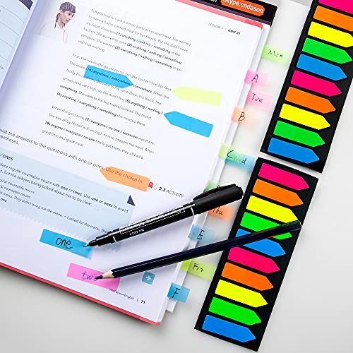 Ericter 1200 Pcs Sticky Tabs Page Markers Sticky Index Tabs, Arrow Flag Tabs - 10 Primary Color Tabs Page Flag Markers Bookmarks Book Tabs for Annotating Books - color: Arrow, size: 1200