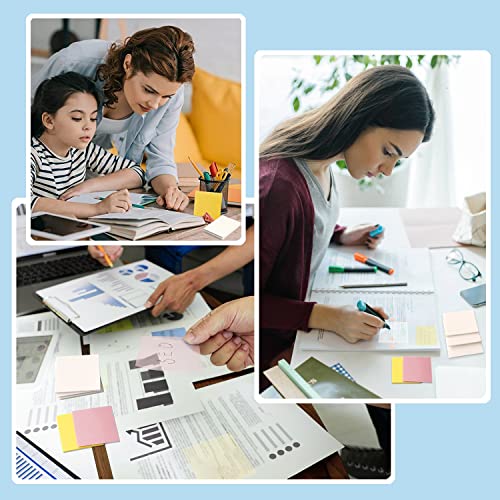 ENLUOM Transparent Sticky Notes - 3 x 3 in Pastel Clear Notes, 200 Sheets - color: Pink Yellow White 200 Sheets