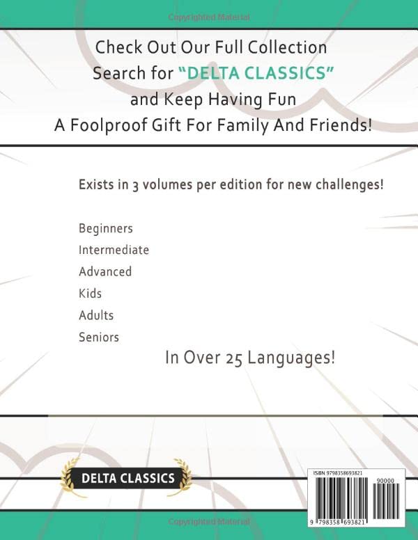 WORD SEARCH PUZZLES IN KOREAN FOR ADULTS - AWESOME! VOL.2 - DELTA CLASSICS (Delta Classics Word Searches)