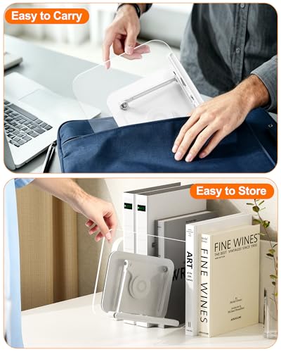 BYMECOST Acrylic Book Stand for Reading, Adjustable Book Holder, White - color: White, size: 11.8"