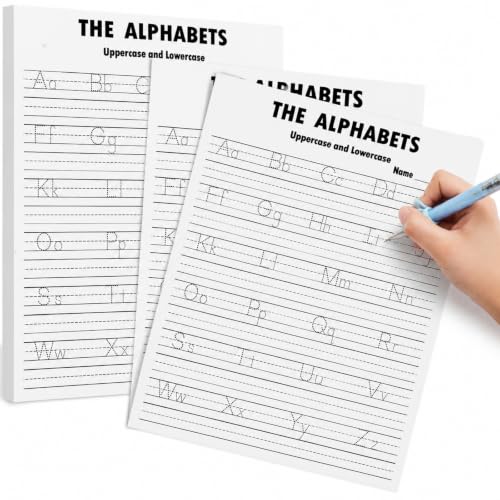 Eaasty 100 Pcs Alphabet Tracing Paper Trace Letters Alphabet Handwriting Practice Workbook for Kids Ages 3-5 Practice Paper Learning to Write Letters for Pre K and Kindergarten (8.5x11 Inches) - size: 8.5x11 Inches