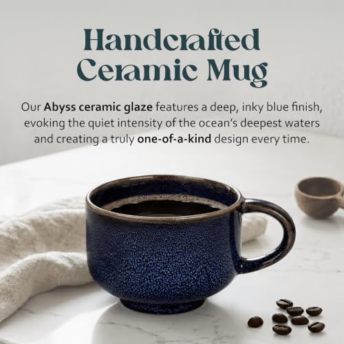 NOVA CERAMICS Navy Blue Extra Large Coffee Mug - 16 oz Ceramic Mug - Abyss - color: Abyss