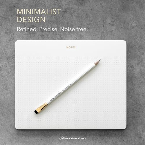Pinesman Desk Notepad, Dotted, Gold Foil, 50 Tear-Off Sheets, 9.8 x 7.9 in