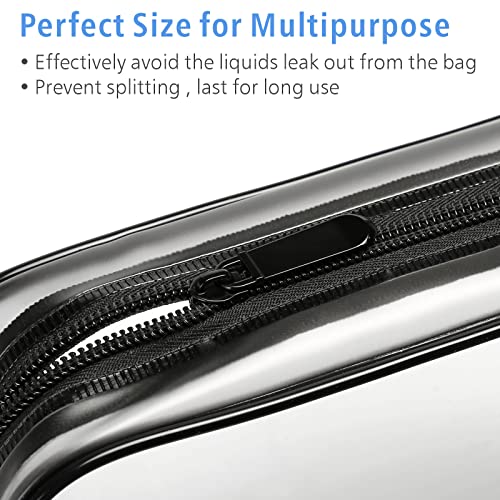 PACKISM Clear Makeup Bag for Travel - TSA Approved Toiletry Bag, 2 Black - color: Black, size: Mixed Size Series (1 Medium + 1 Large)