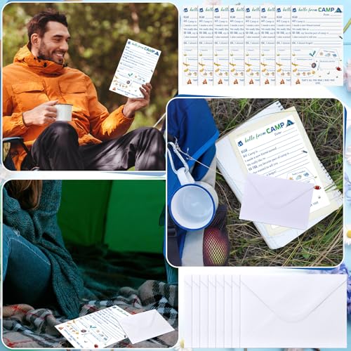 80 Pcs Camp Stationery Paper Envelopes,Cute Blue Boys Style - style: Cute Blue Boys Style