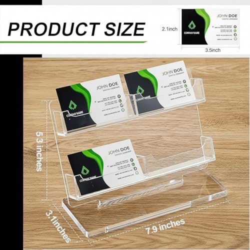 Dunzoom Business Card Holder for Desk, 4 Slots Acrylic Card Display Stand - style: 4 Slots
