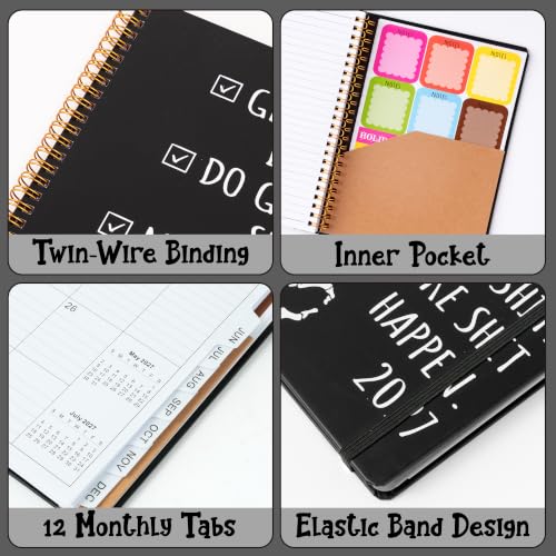 Xqumoi 2027 A5 Planner Skeleton Hand Sweary Weekly and Monthly Planner Gift - color: Skeleton Hand 2027, size: A5