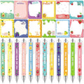 Dispowreath 24 Pcs Funny Positive Fruit Sticky Notes with Pens Christmas Cute Notepad Memo Notes Pads Black Ink Pen Bulk Gifts for Coworkers Employee Teacher Office Supplies - style: Fruit