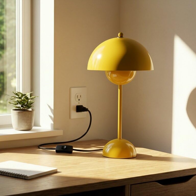 Creative Mid-Century Modern Bud Table Lamp for Home&Office, Melon Yellow - color: Melon Yellow