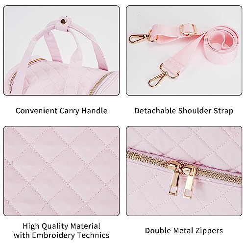 VOFIpremiAm Nail Polish Organizer,Pretty Nail Bag Organizer Case - color: Pale Pink, size: 30 Bottles