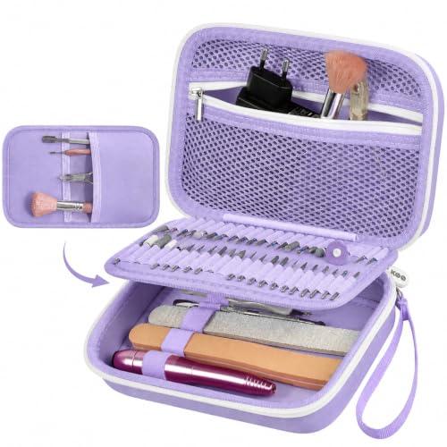 ALKOO 40-Slot Nail Drill Organizer Case with Nail Drill Bit Holder - color: Purple