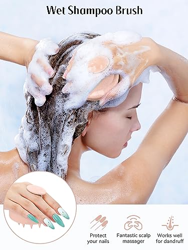 HEETA Scalp Massager Hair Growth Scrubber for Dandruff Removal Hair Care - color: New Light Pink