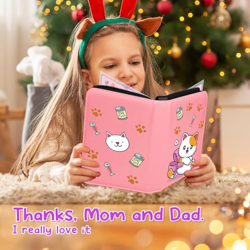 Premium 4-Pocket Trading Card Binder, 400-Card Capacity, Rose Pink - color: Rose Pink