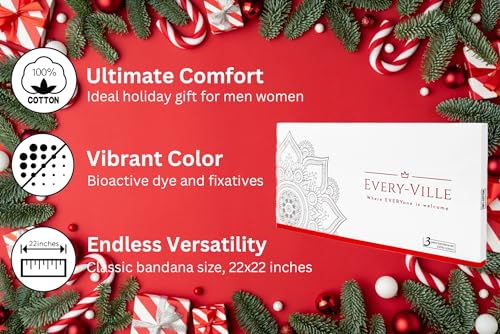 Every-ville Cotton Bandana Handkerchief for Men & Women, 3 Pack - color: Camouflage