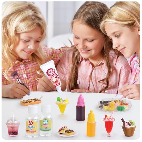 12 Making Miniature Food Toys Set, DIY, Resin Play, Mini Pretend Play Food