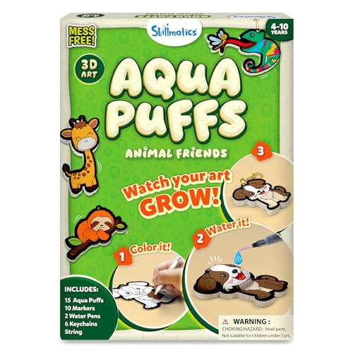 Skillmatics Aqua Puffs Animals, Art & Craft, Paint by Number, Gift for Kids - color: Animals