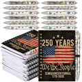 Resurhang 24 Pcs 250th Anniversary Patriotic Gifts Flag Notebook Pens - style: Independence Day
