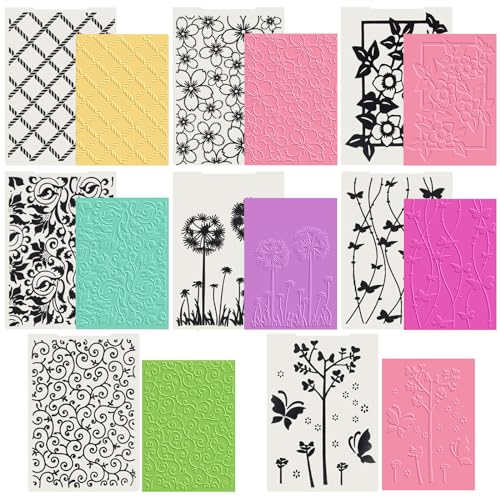 8 Pieces Plastic Embossed Folders Template Craft Card Making Embossed Folder DIY Template Photo Album Craft Decoration - color: Floral Butterfly