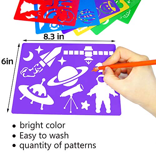 HADDIY Kids Drawing Stencils Set,20pcs Templates for Painting＆Card Making