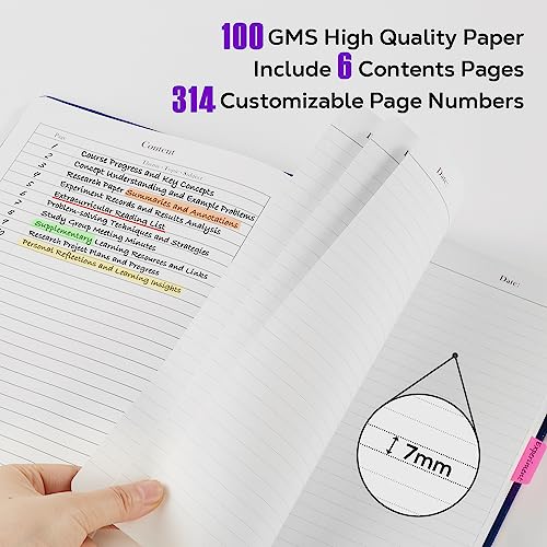 FOCUS DAY Lined Journal Notebook, 320 Pages Leather Hardcover Thick A5 College Ruled Thick Classic with Pen Loop, for Writing Women Men Office Work, 5.7'' X 8.4'', Pearlescent Purple - color: 3.Purple, size: A5
