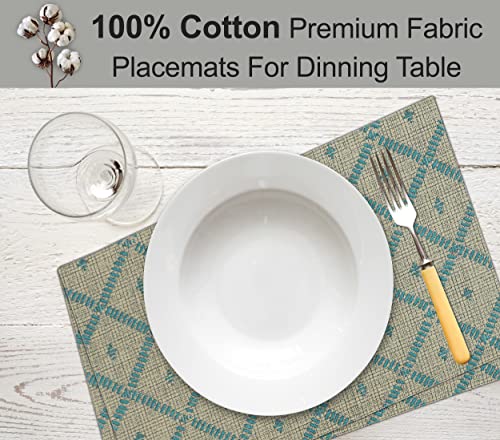 Ruvanti Placemats Set of 6, 100% Cotton Place Mats of 13"x19" – Linear - color: Linear