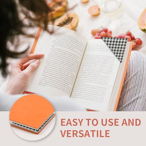 Cute Leather Bookmarks, Fun Triangle Making Corner Bookmark, Book Accessories for Reading Book Lovers, Unbreakable Page Markers for Women Men Classic Houndstooth - color: Classic Houndstooth