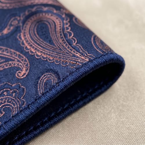 S&W SHLAX&WING Mens Pocket Square Paisley Multicolor Large for Business Wedding - color: Bh77