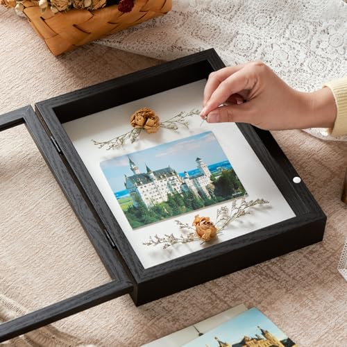 8x10 Black Deep Shadow Box Picture Frame with HD Clear Glass - color: Black, size: 8x10