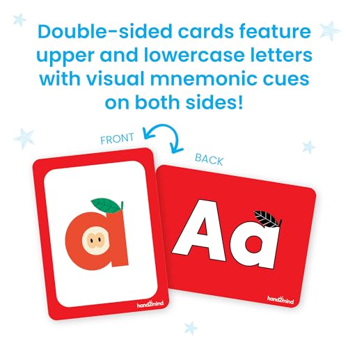 hand2mind Alphabet Picture Mnemonic Cards, 26 Jumbo Cards, Ages 3+